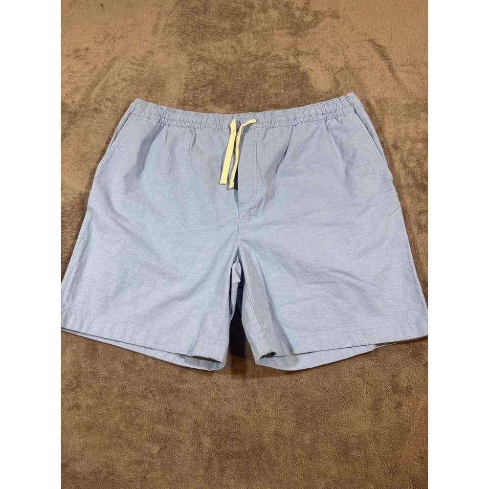 NWT Vineyard Vines Mens XL 7 Inch Jetty Short Coastline Blue Cotton Linen